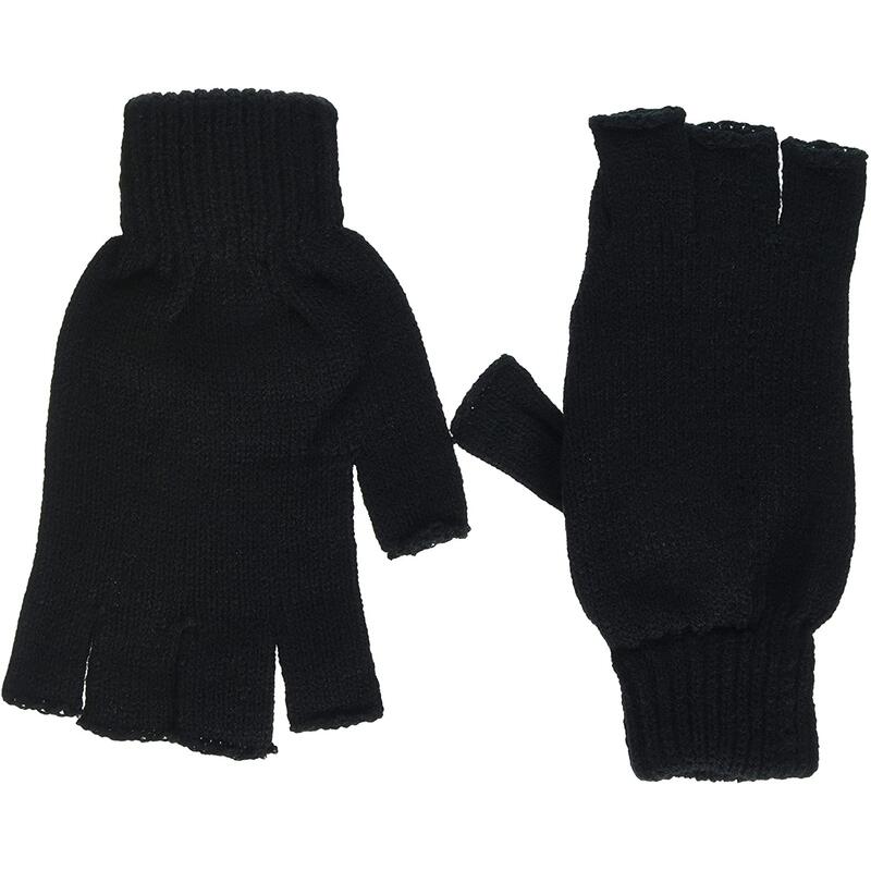 Unisex Handschuhe, fingerlos Damen und Herren Schwarz