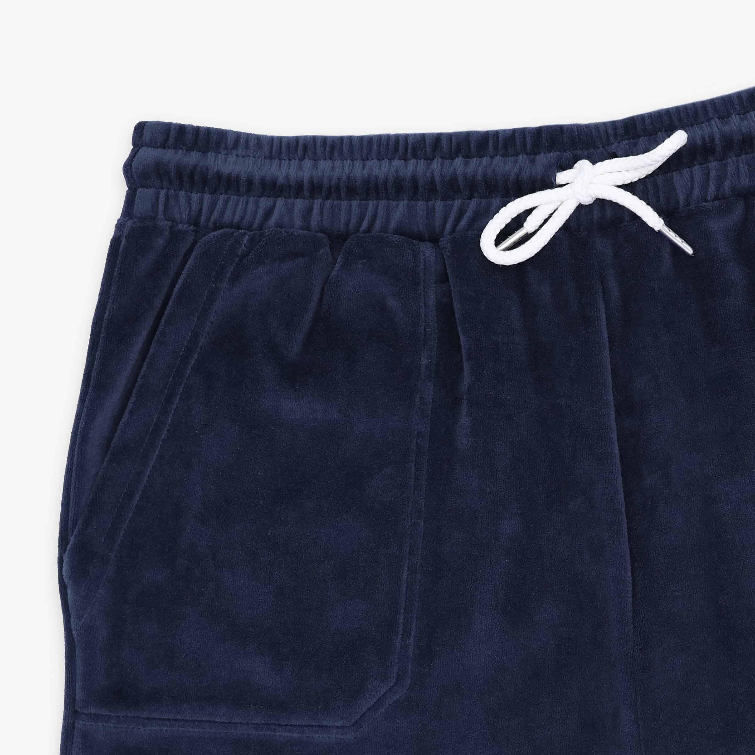 Bermuda in spugna con elastico in vita blu opale 3/4