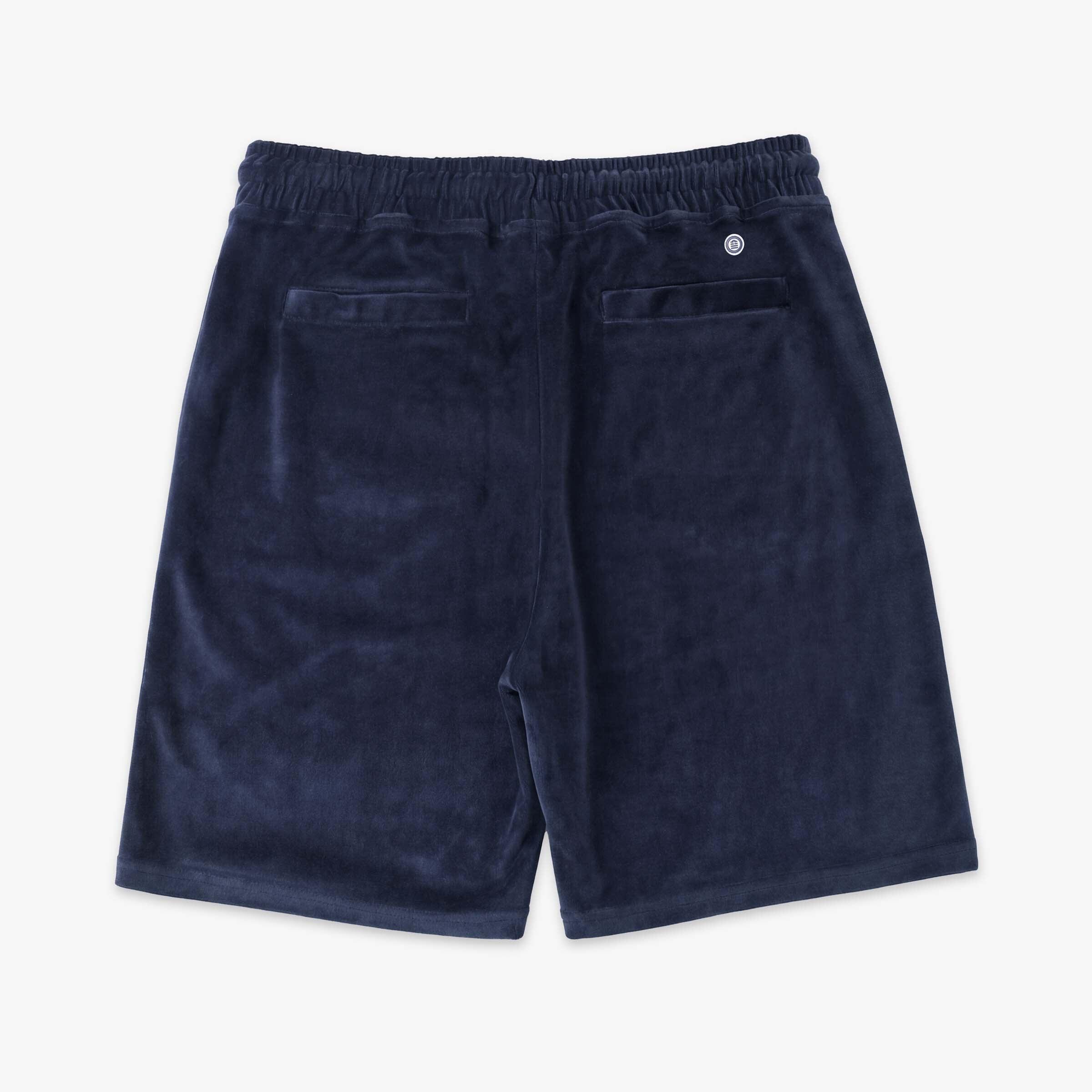 Bermuda in spugna con elastico in vita blu opale 2/4