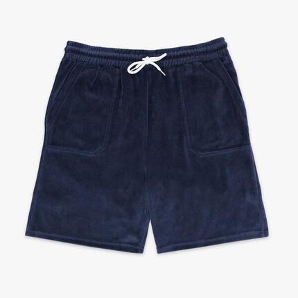 Bermuda en éponge avec taille élastiquée bleu opale