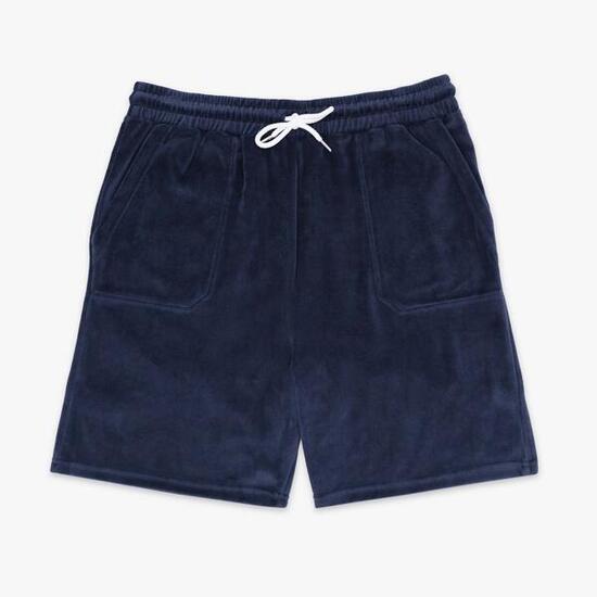 Bermuda en éponge avec taille élastiquée bleu opale