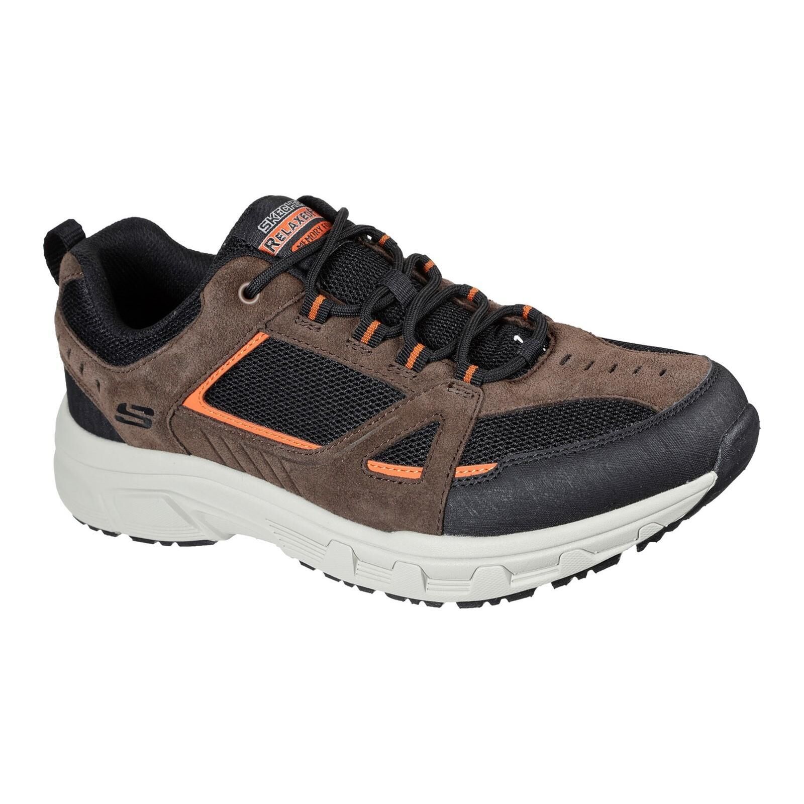 SKECHERS Mens Oak Canyon Duelist Leather Trainers (Chocolate Brown/Black)
