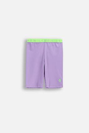 Legginsy sportowe dla dzieci Lemon Explore WL6 krótkie fioletowe