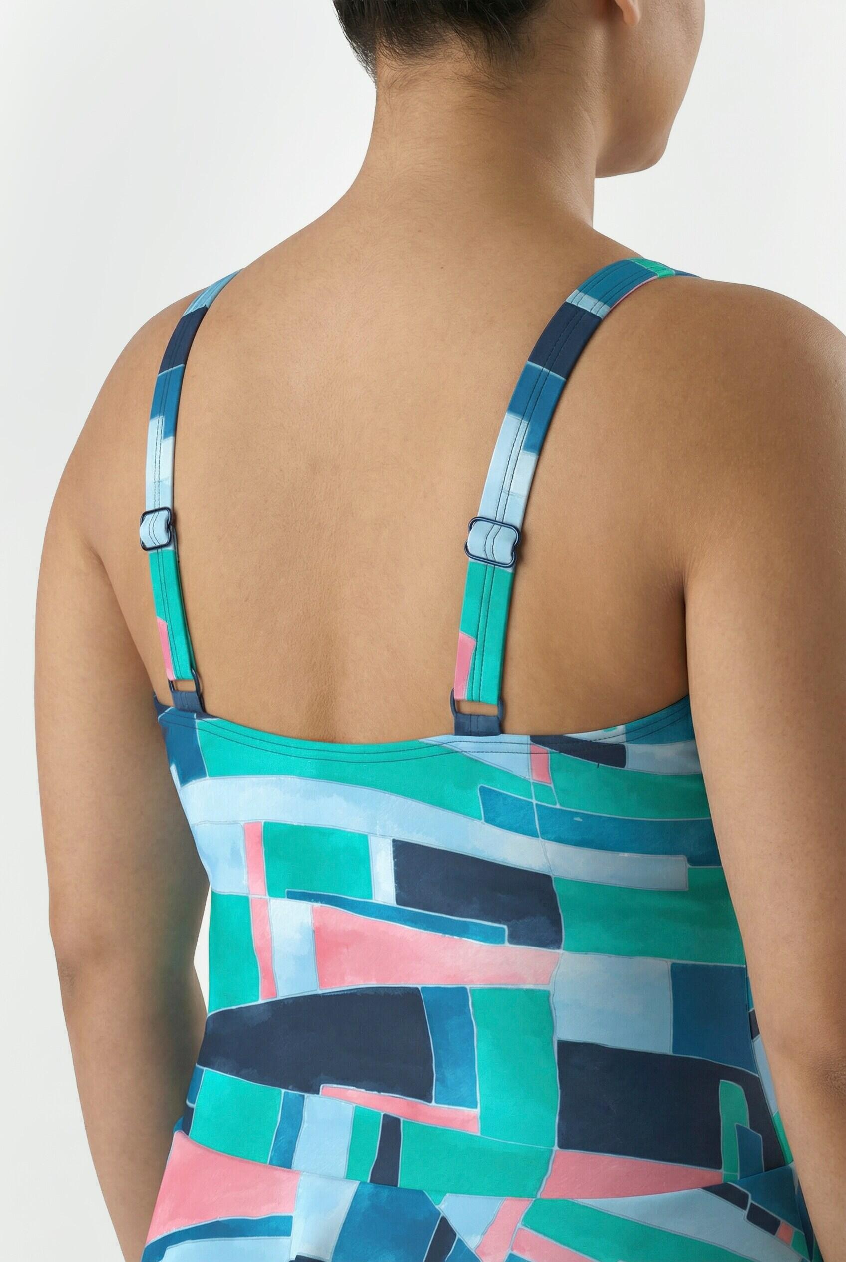 Dames Badjurk grafische print zachte cups wikkellook 4/7