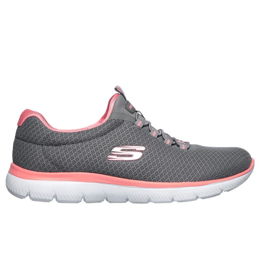 Womens/Ladies Summits Striding Slip On Trainer (Grey/Pale Pink) 2/5