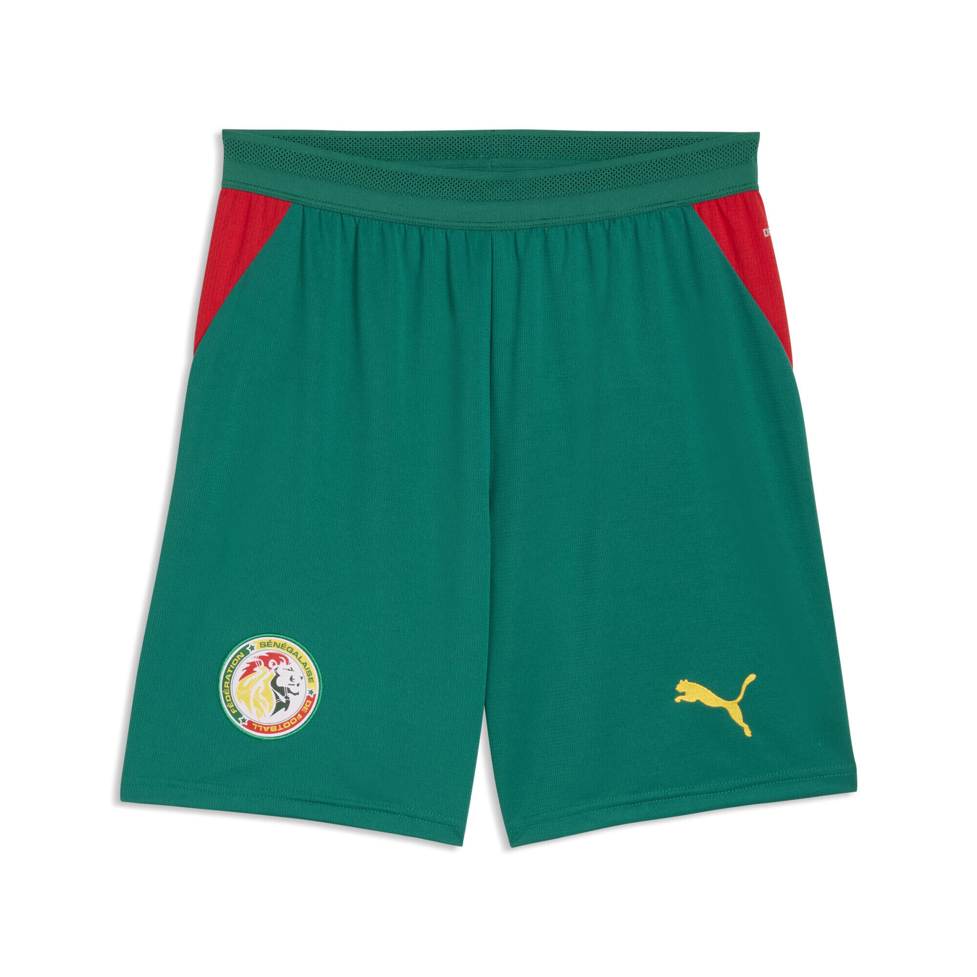 Șort bărbați talie elastică Senegal, alb cu accente verzi PUMA