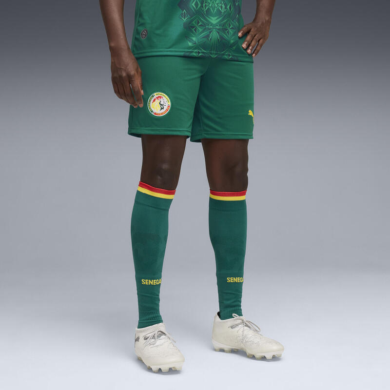 Șort bărbați talie elastică Senegal, alb cu accente verzi PUMA