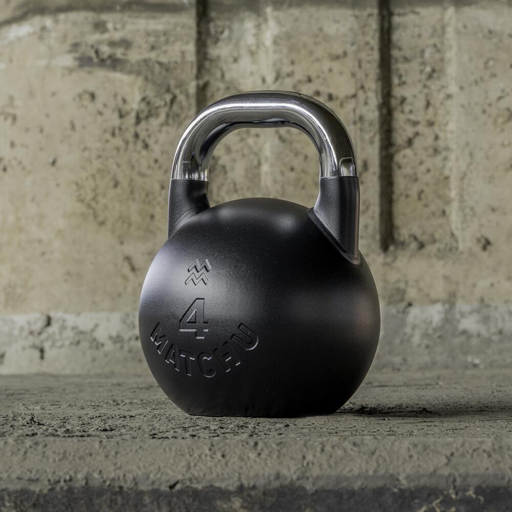 Kettlebell de compétition 4 kg en acier - Noir - 28 cm - Ø 21 cm - Acier 2/7