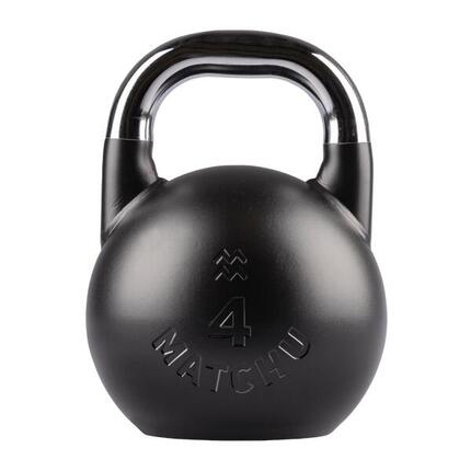 Kettlebell de compétition 4 kg en acier - Noir - 28 cm - Ø 21 cm - Acier