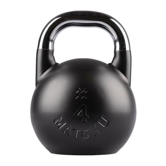 Kettlebell de compétition 4 kg en acier - Noir - 28 cm - Ø 21 cm - Acier