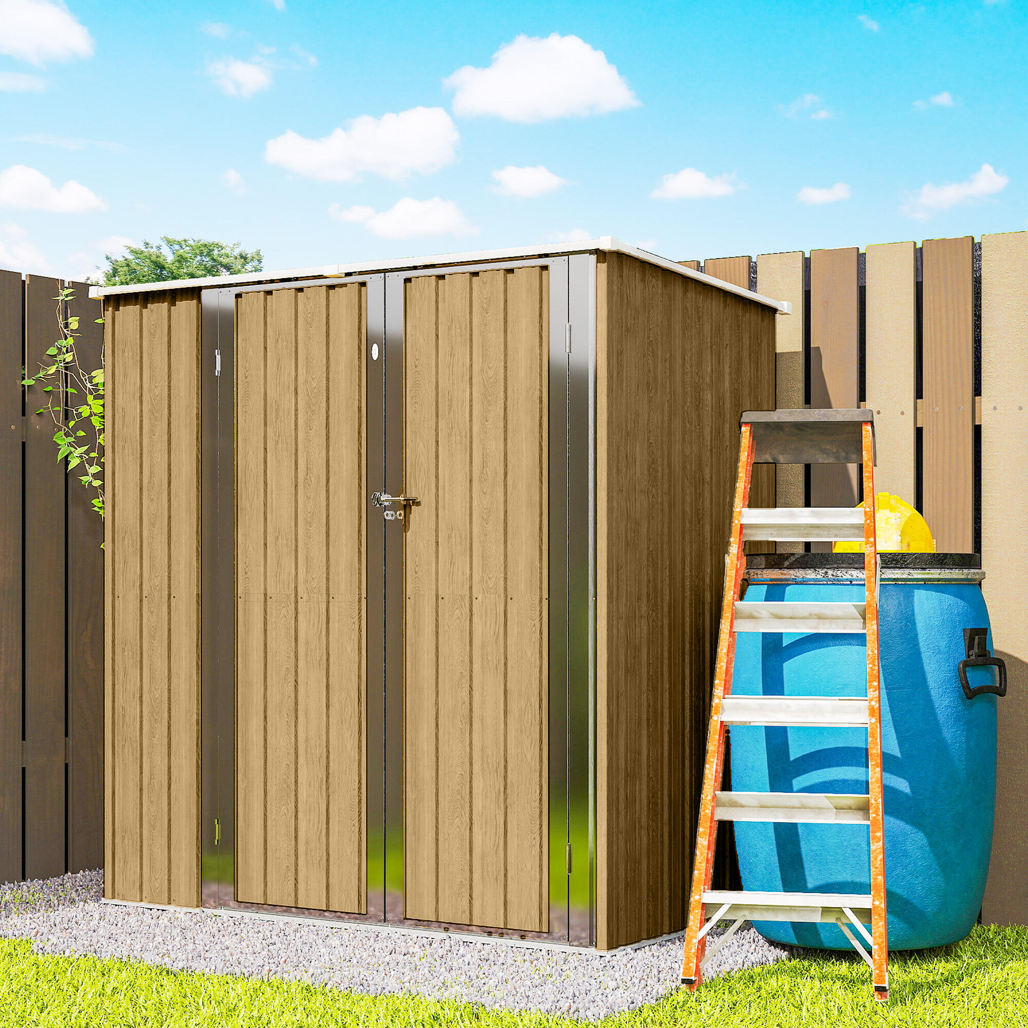 Casota de Jardim Outsunny Castanho 5/5