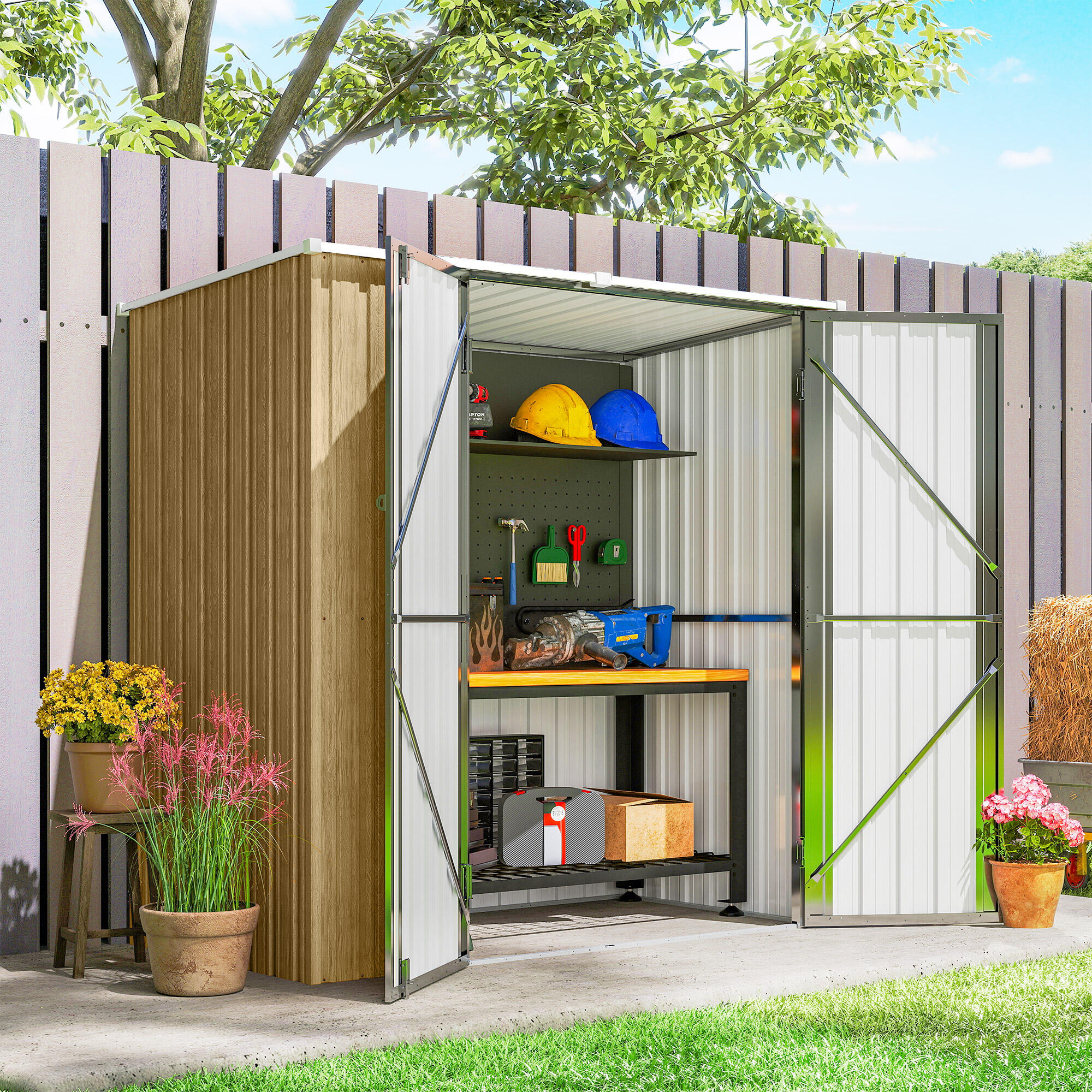 Casota de Jardim Outsunny Castanho 4/5