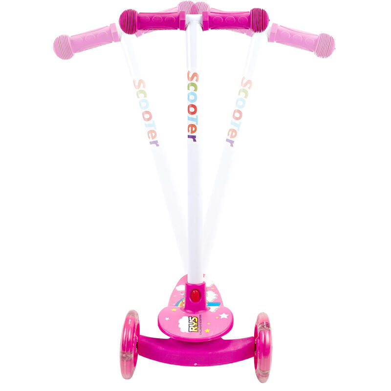 Trotineta cu 3 roti Rys Pink, roti luminoase, roz