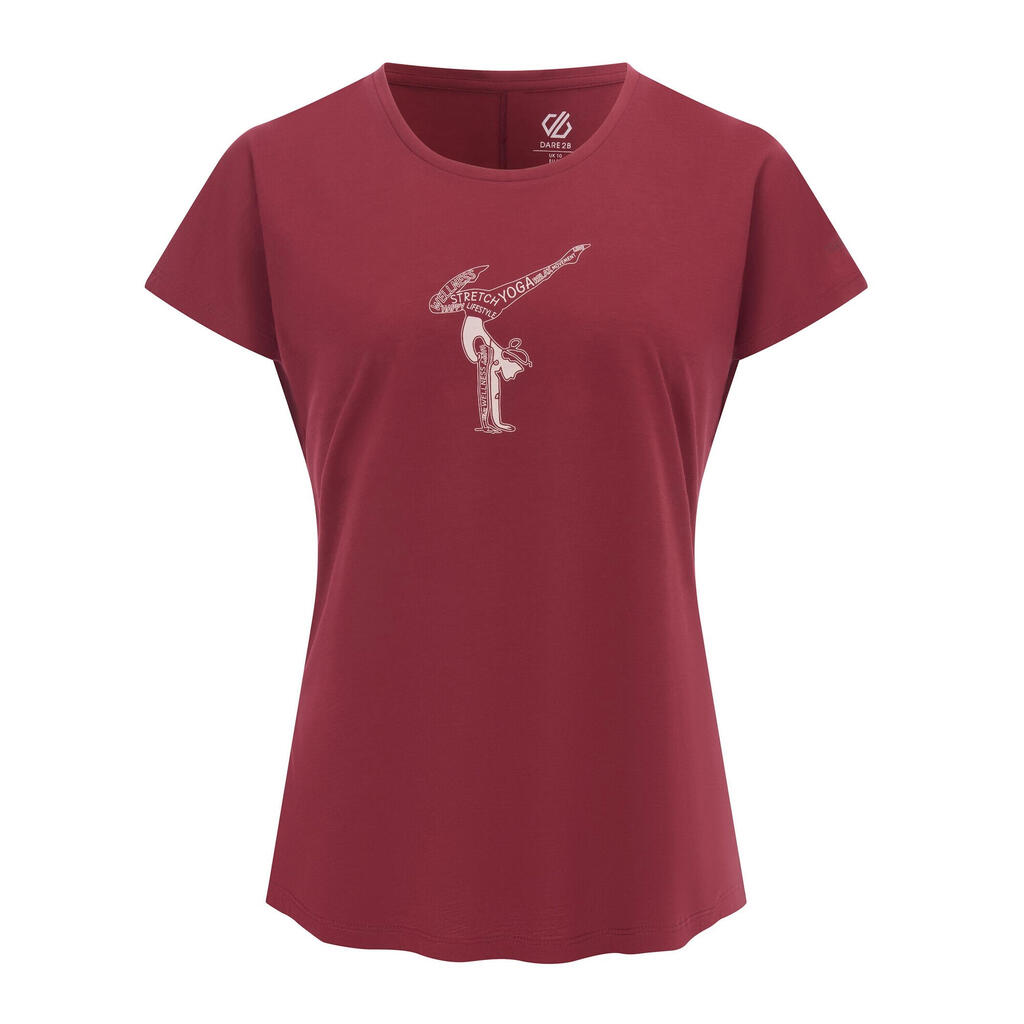 Womens/Ladies Serenity Yoga Pose Lightweight TShirt (Tibetan Red)