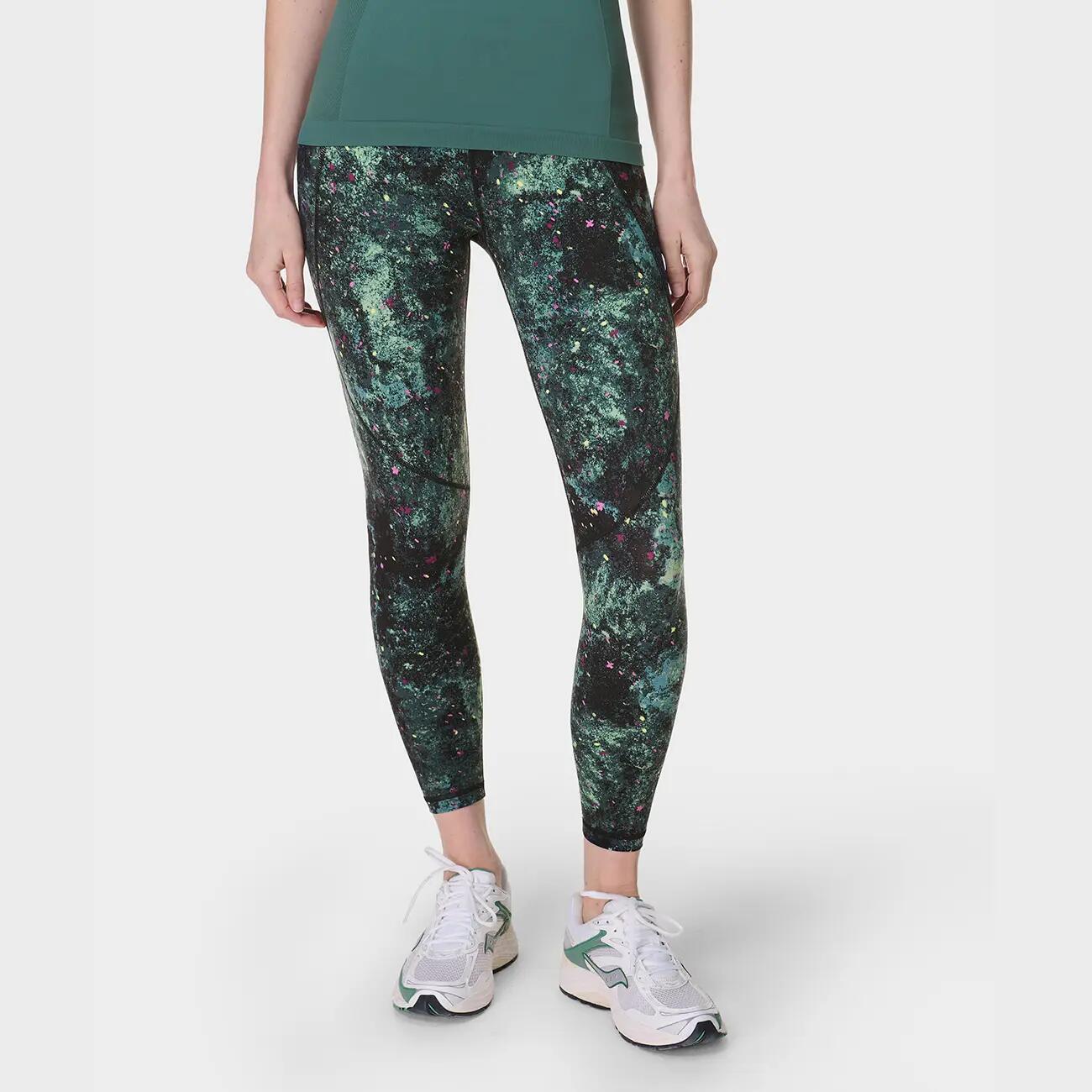 SWEATY BETTY Power Gym Leggings Broek GROENE VUURVLIEGPRINT M 2/7