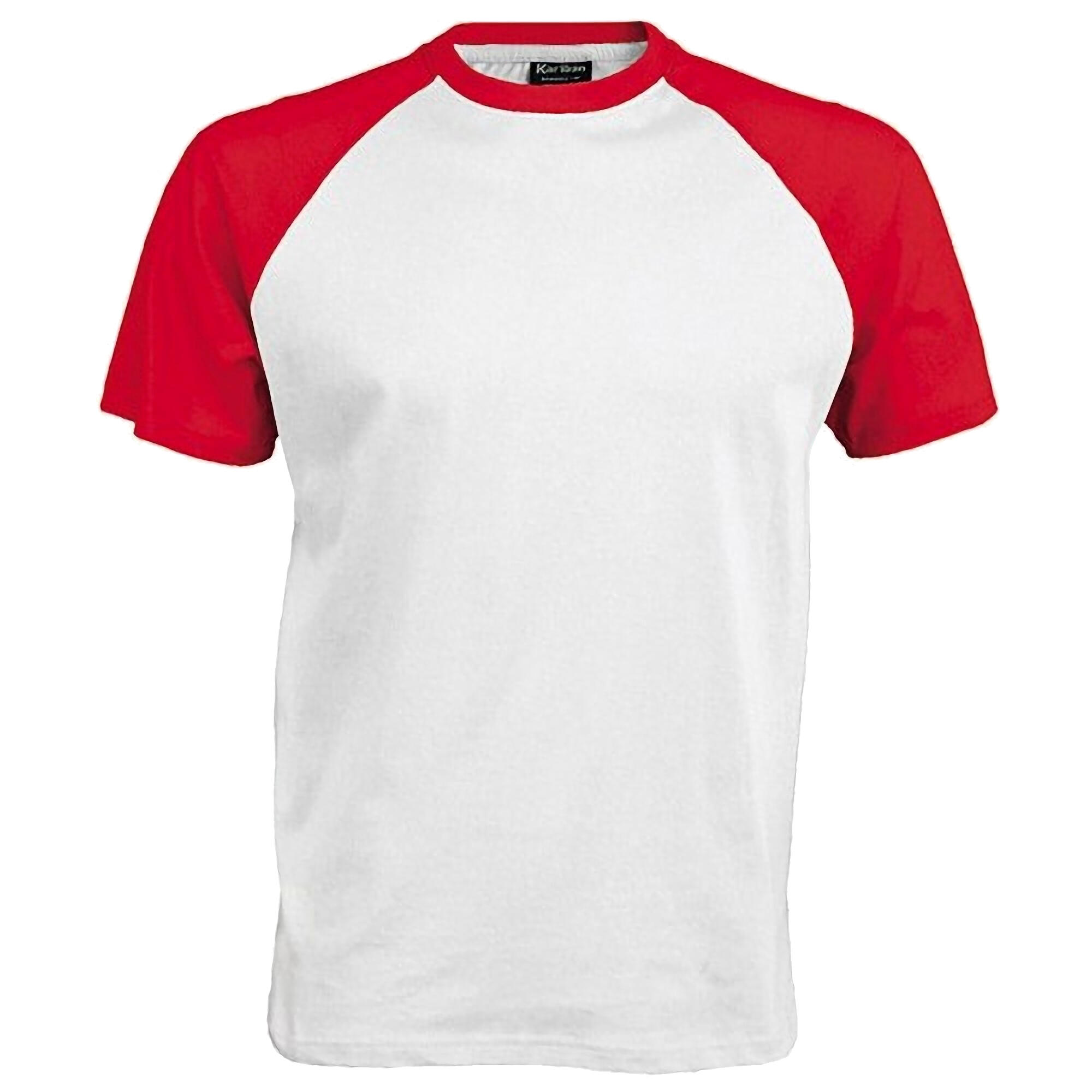 Tshirt De Baseball À Manches Courtes Pour Homme (Blanc/Rouge) 2/3