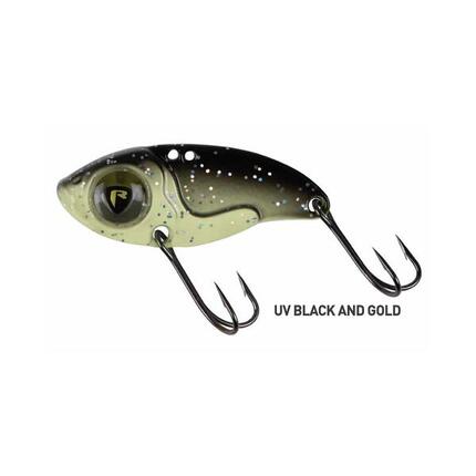 Fox Rage Big Eye Blade - Lame vibrante 8 g 4 cm, UV Black & Gold