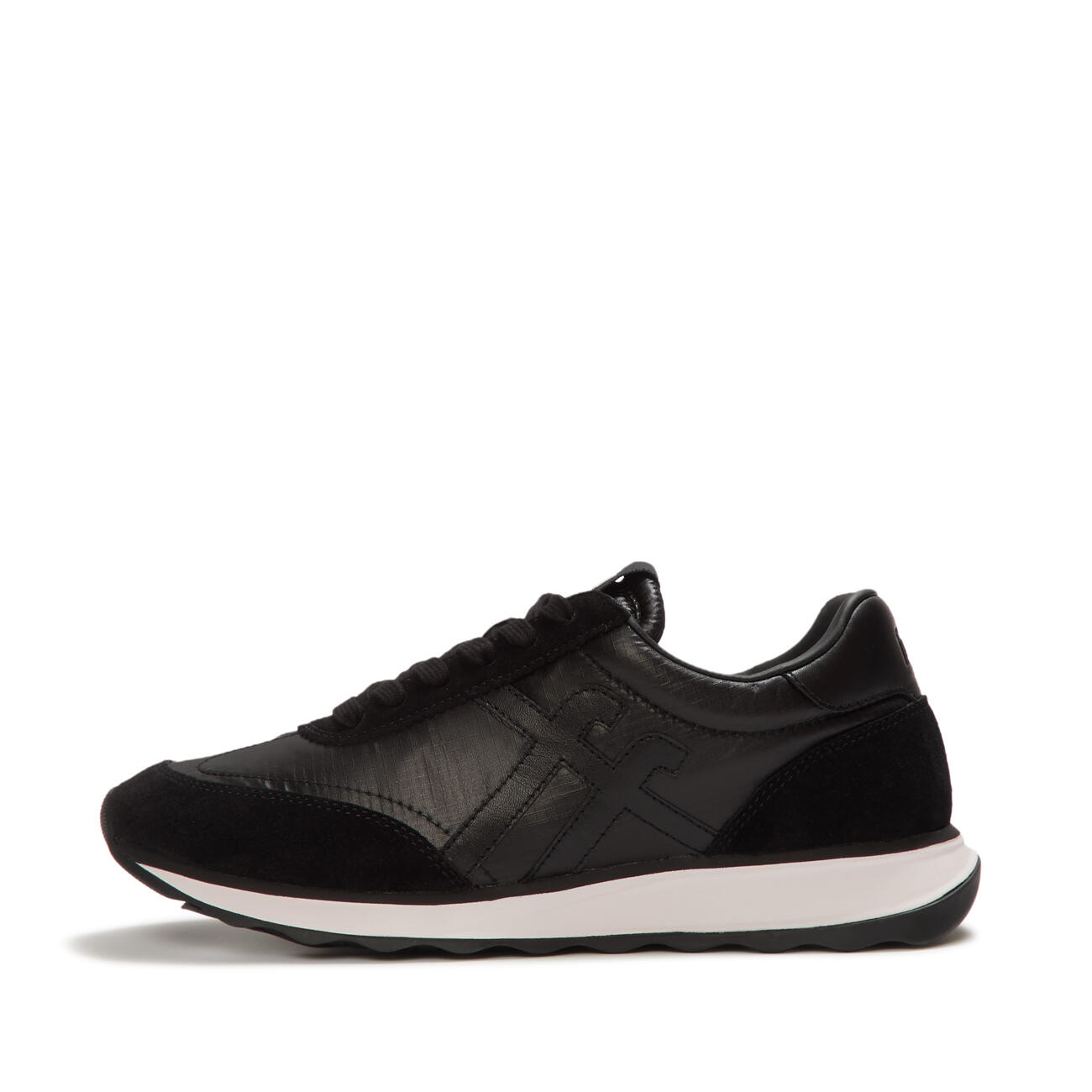 FITFLOP FitFlop Retro-Q FF Metallic-Fabric/Suede Sneakers  ZWART 36 3/7
