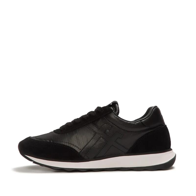 FITFLOP FitFlop Retro-Q FF Metallic-Fabric/Suede Sneakers  ZWART 41