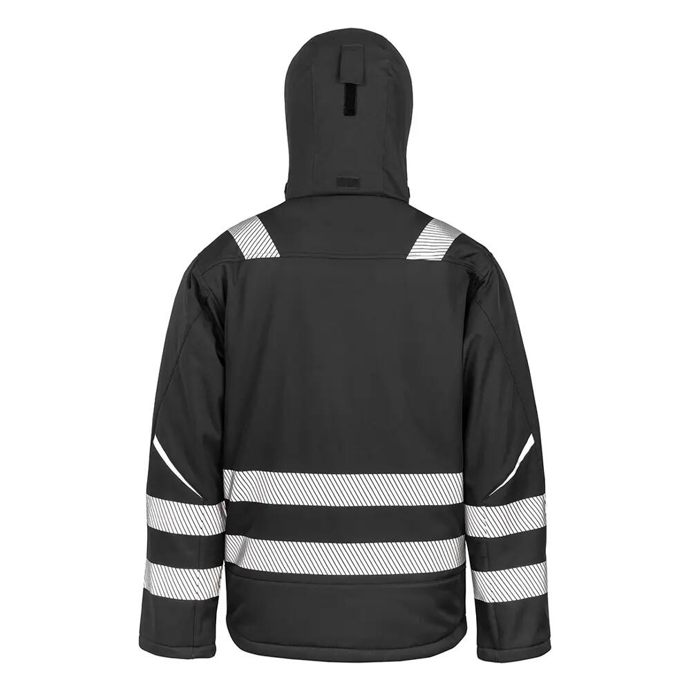 Safeguard Mens Dynamic HiVisibility Softshell Work Coat (Black) 3/4