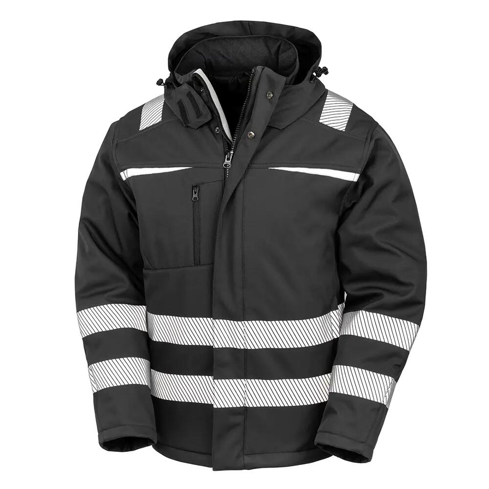 Safeguard Mens Dynamic HiVisibility Softshell Work Coat (Black) 2/4