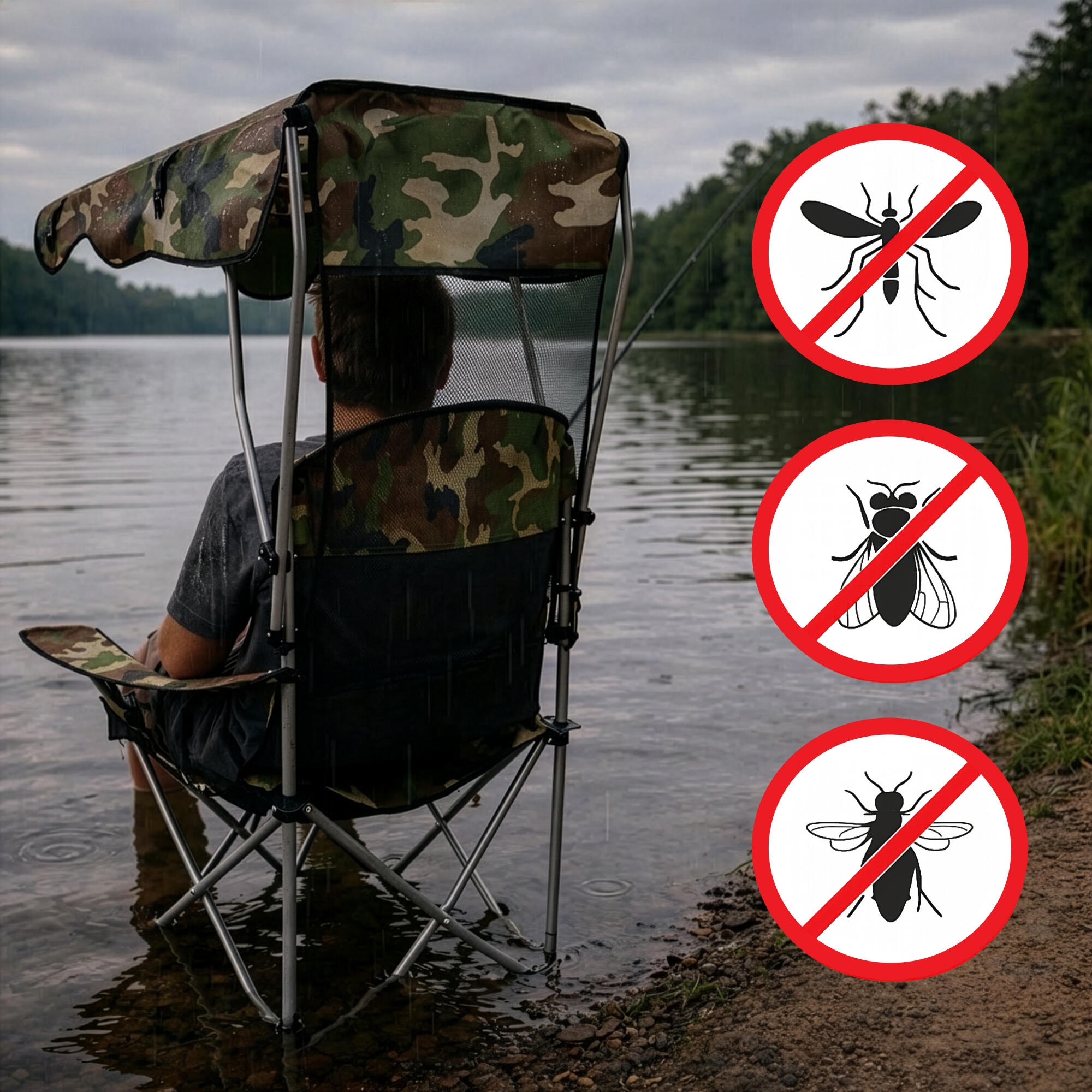 Krzesło Wędkarskie Składane Turystyczne Fotel 5/7