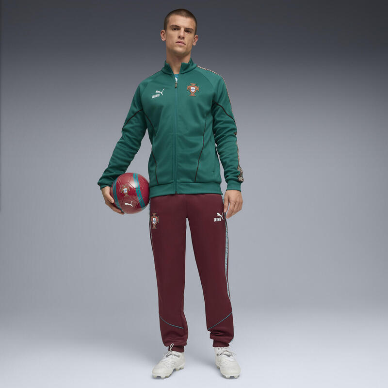 Geacă fotbal bărbați slim fermoar King Anthem, vișiniu PUMA