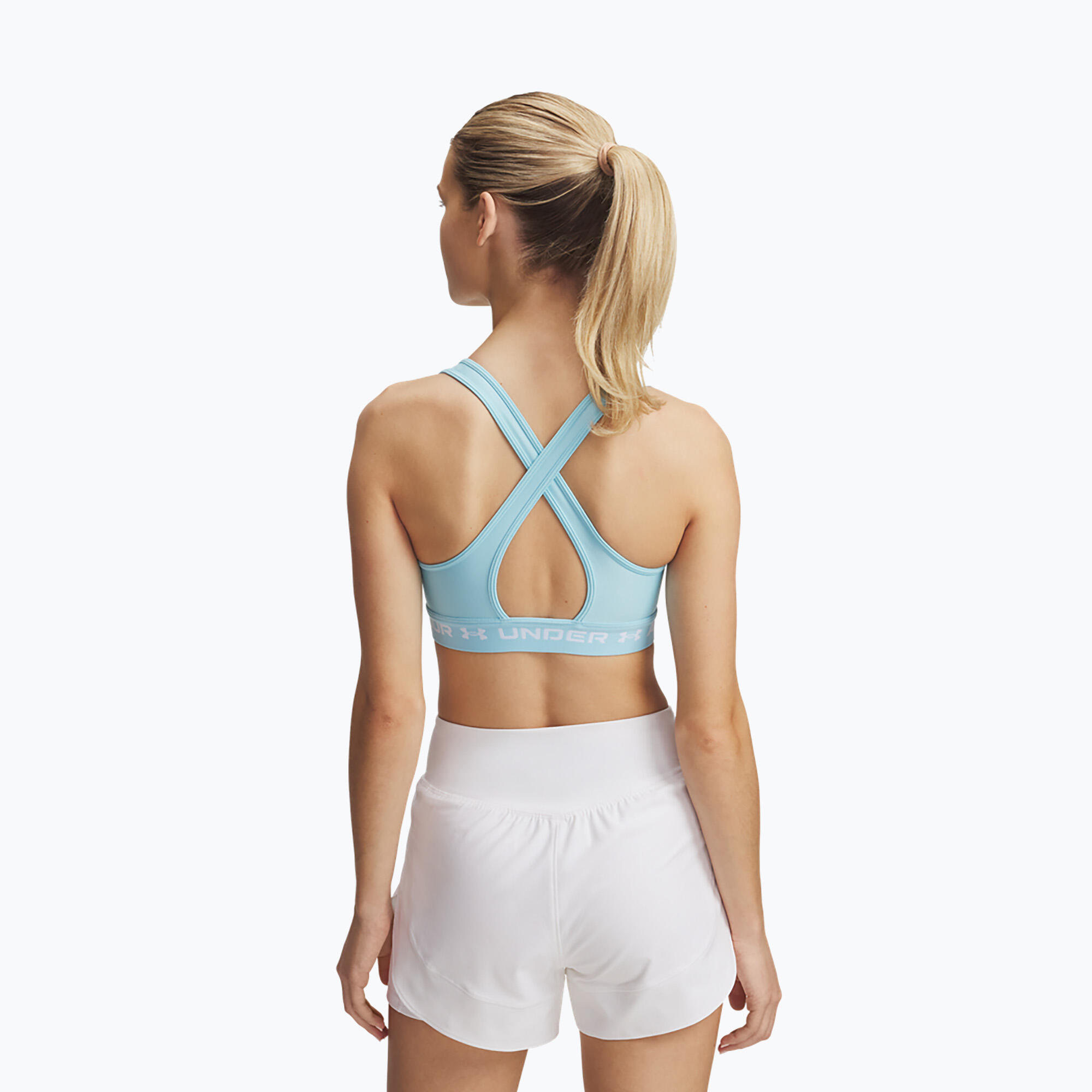 Under Armour Crossback Mid sportbeha stream/wit 2/3