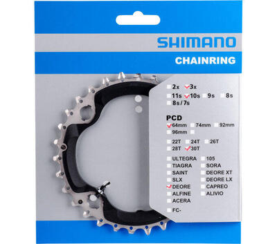 Shimano deore 10v kettingblad 30t bcd 96mm - y1wc98010 m6000