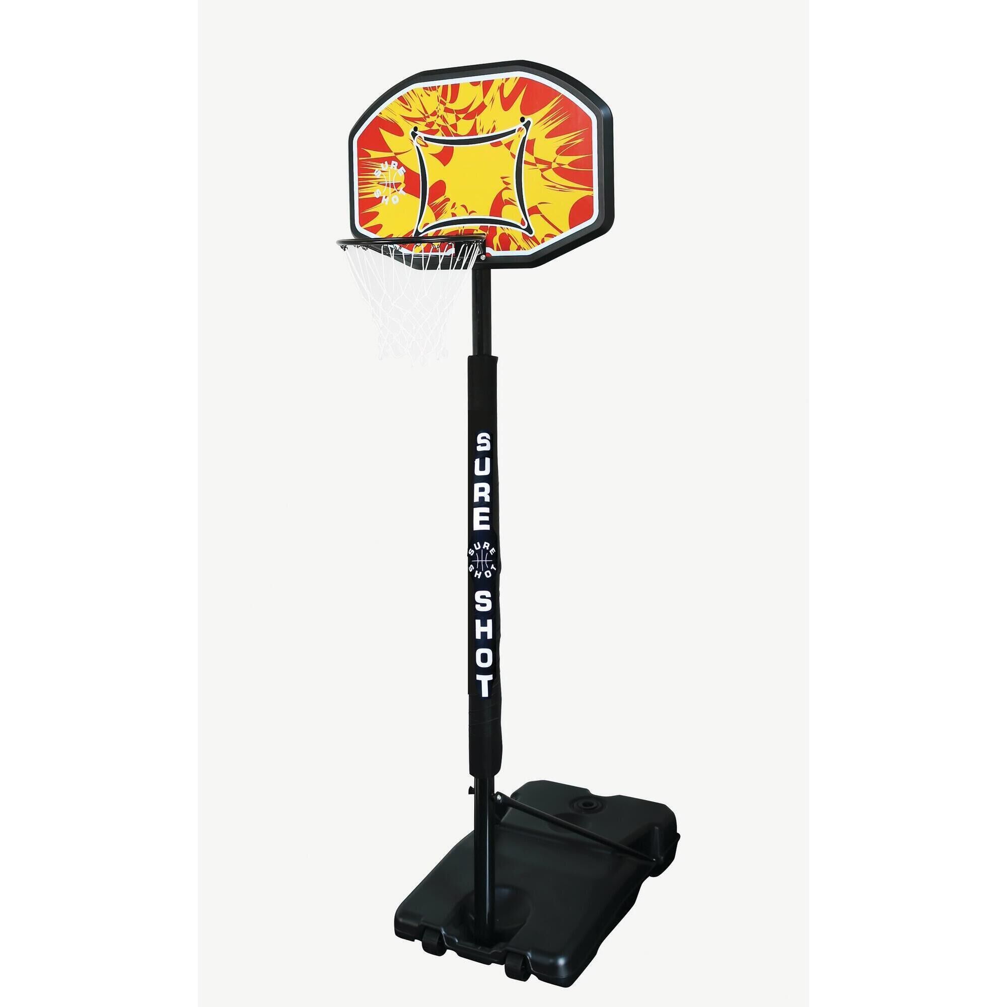 SURE SHOT Sure Shot Telescopic Basketball Hoop with a Coloured Backboard