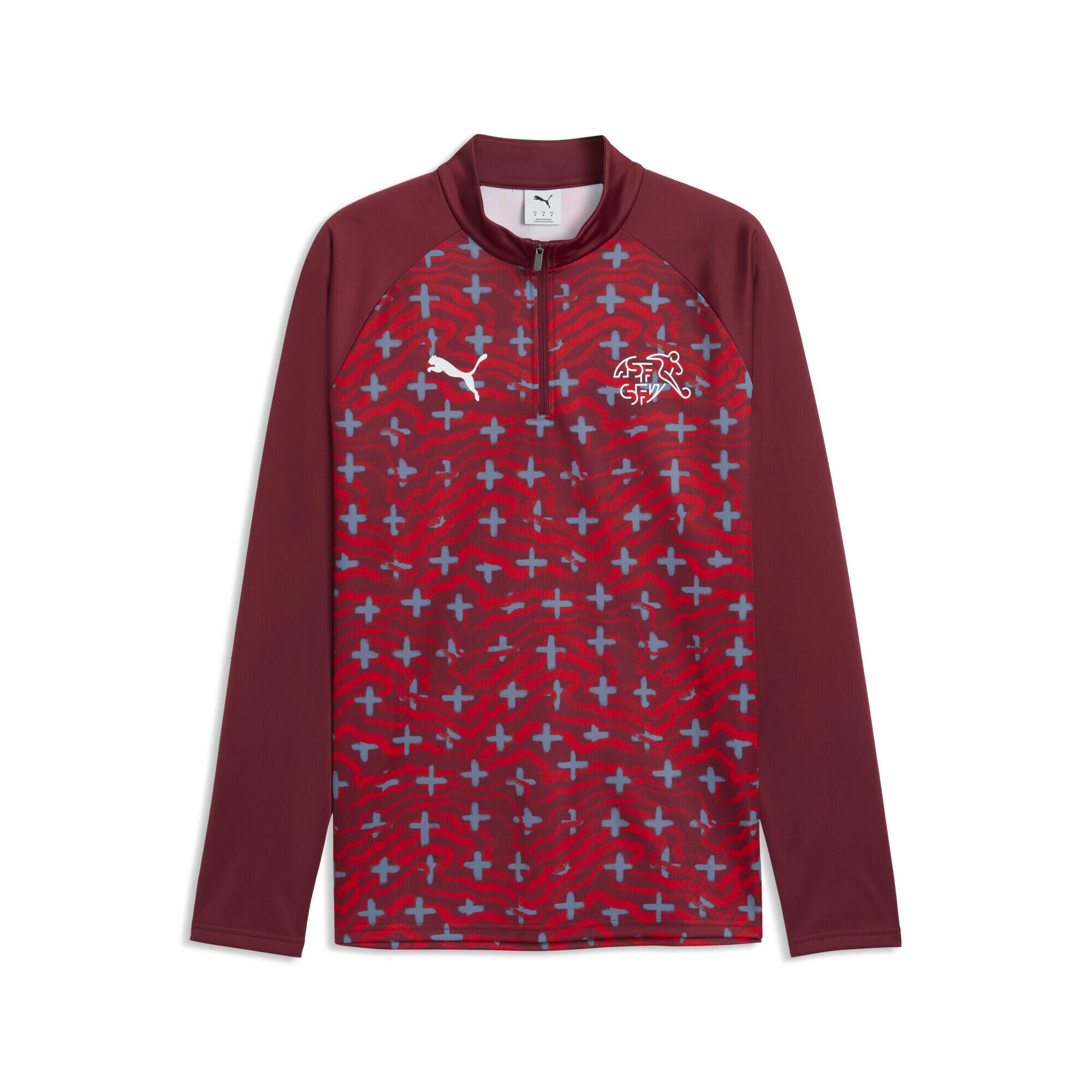 Zwitserland slanke warm-up-top met kwartrits voor heren PUMA 2/5