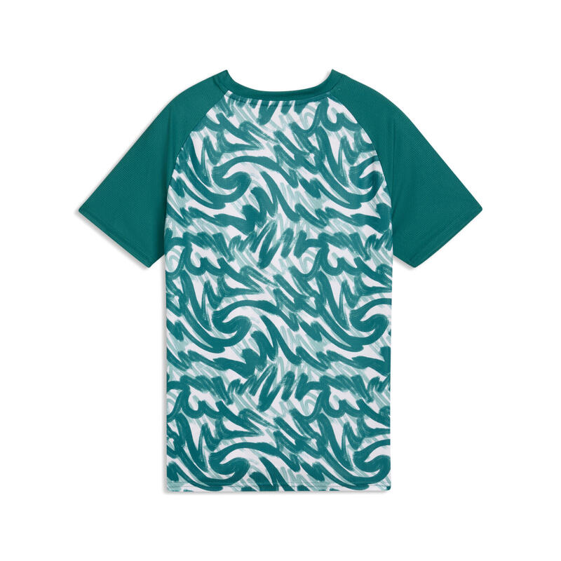 Tricou copii slim fit mâneci scurte Portugal, turcoaz PUMA