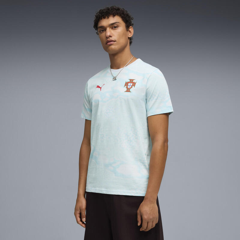 Tricou bărbați imprimeu logo club Ftblculture, albastru deschis PUMA