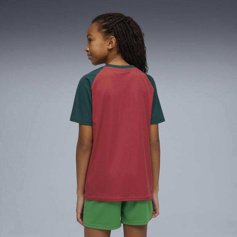 Tricou fotbal copii mânecă scurtă, roșu și verde PUMA