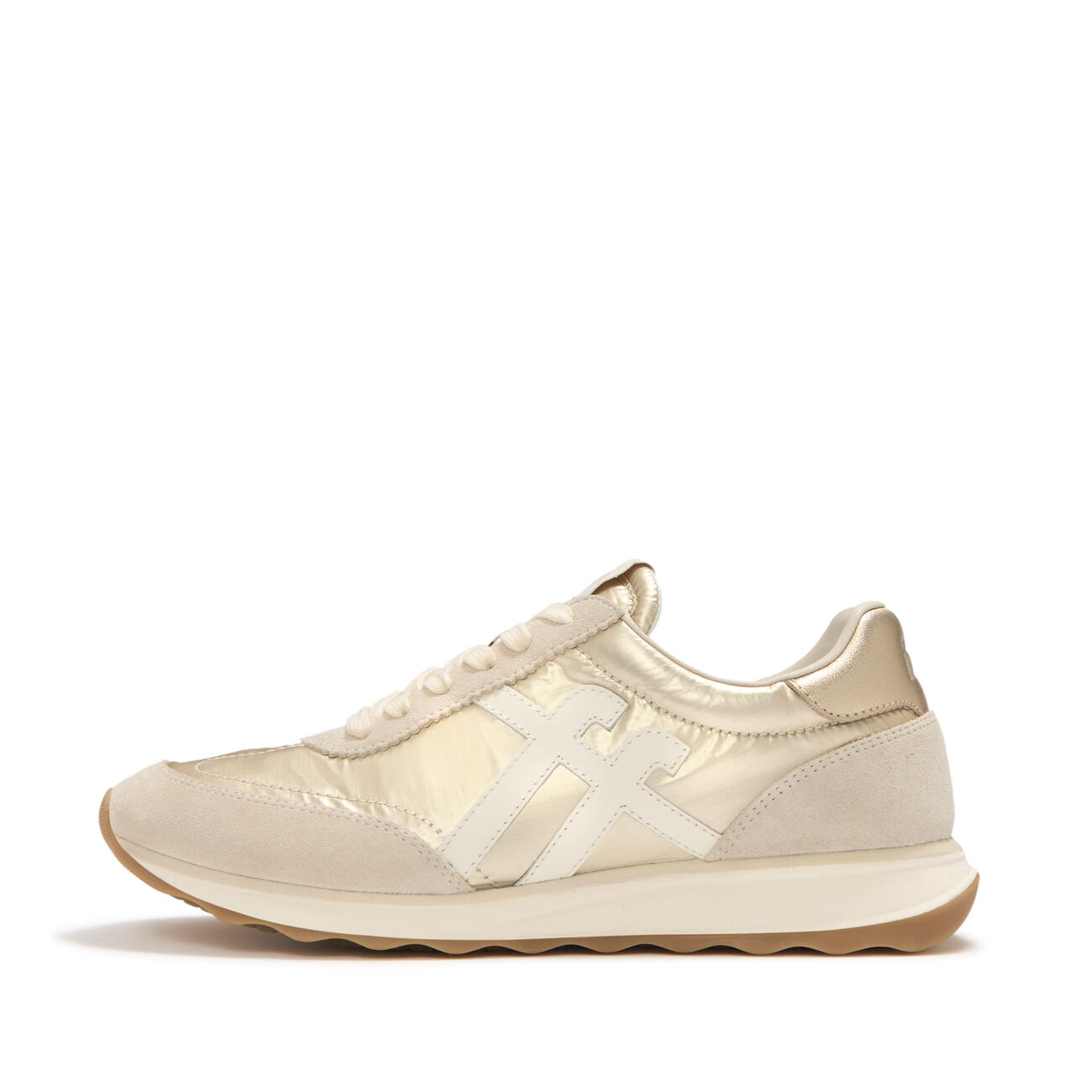 FITFLOP FitFlop Retro-Q FF Metallic-Fabric/Suede Sneakers  PLATINO 42 3/7