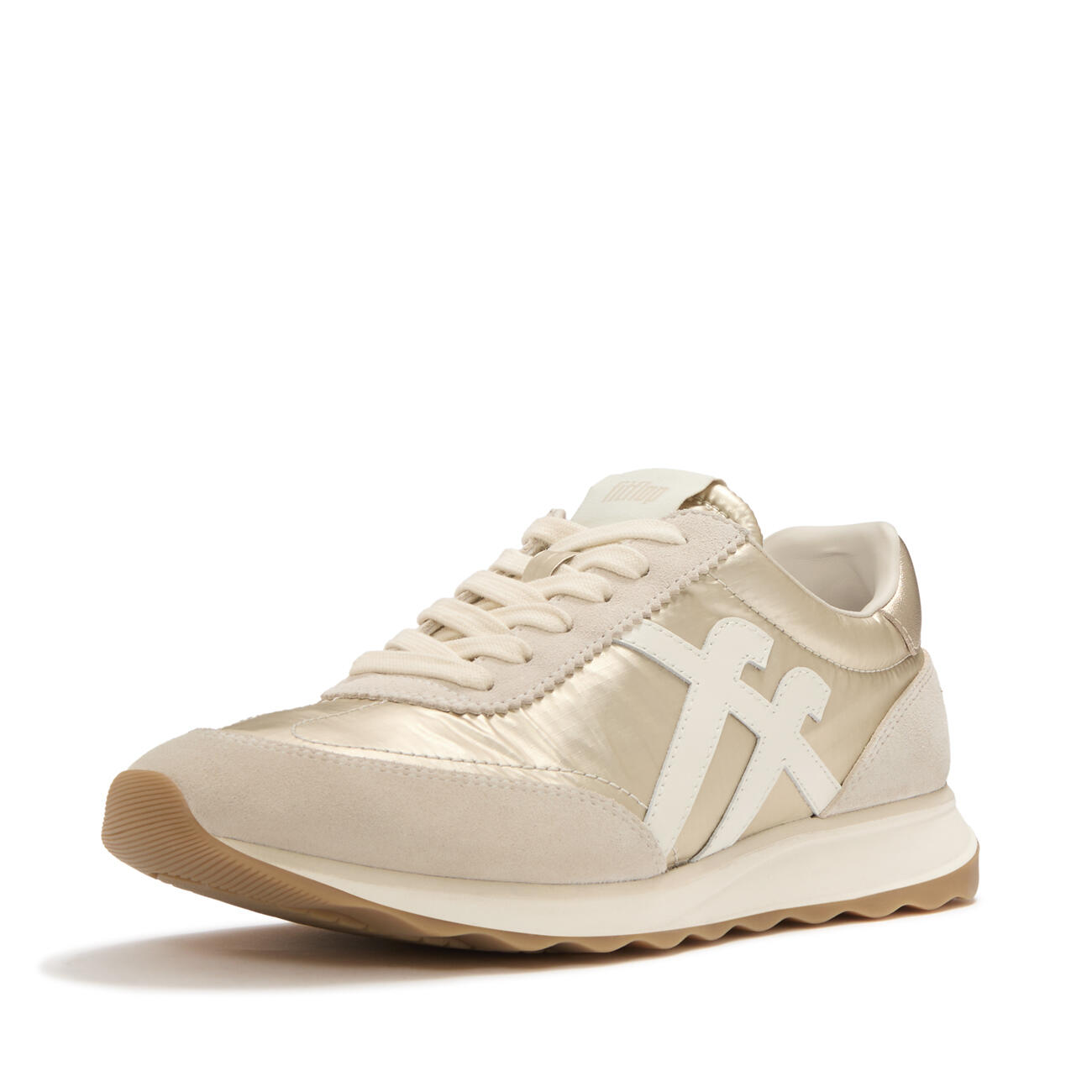FITFLOP FitFlop Retro-Q FF Metallic-Fabric/Suede Sneakers  PLATINO 42 6/7