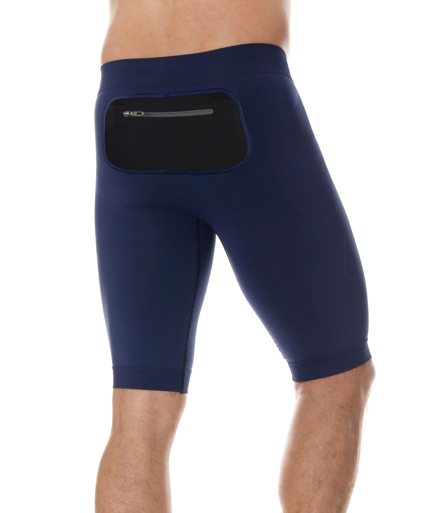 Spodnie do biegania 1/2 z czarną kieszenią męskie Brubeck RUNNING FORCE
