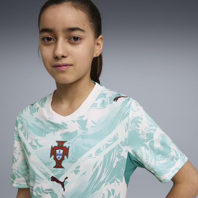 Tricou copii mânecă scurtă imprimeu, alb și verde PUMA
