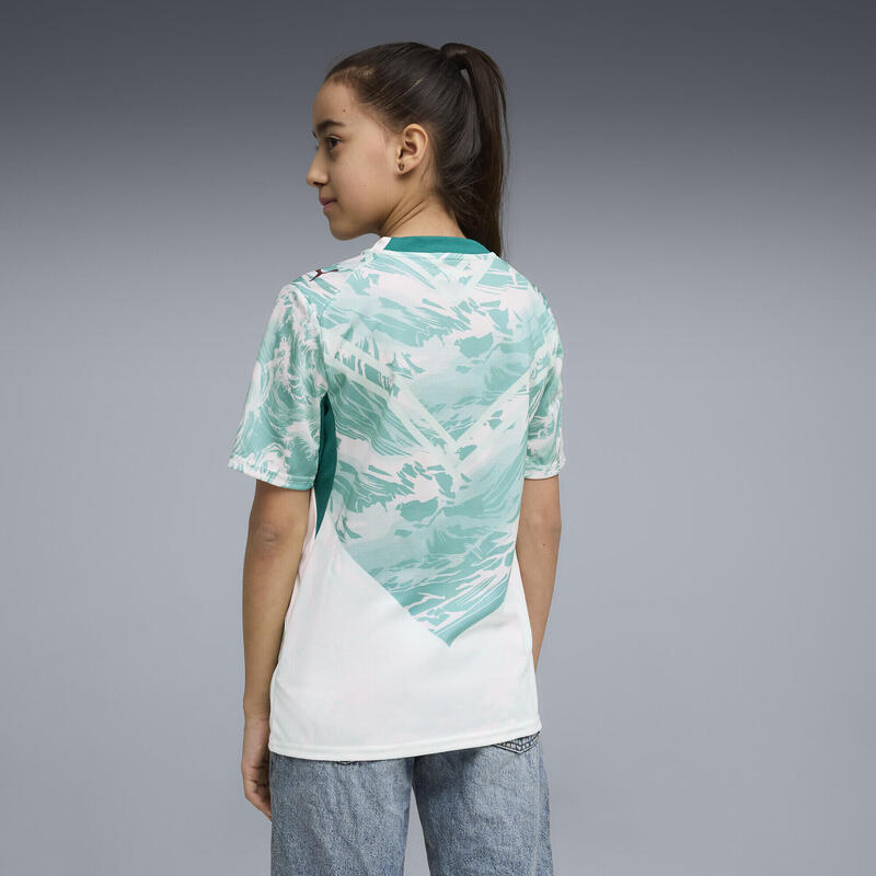 Tricou copii mânecă scurtă imprimeu, alb și verde PUMA