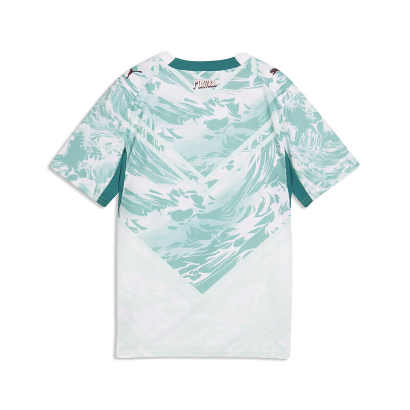 Tricou copii mânecă scurtă imprimeu, alb și verde PUMA