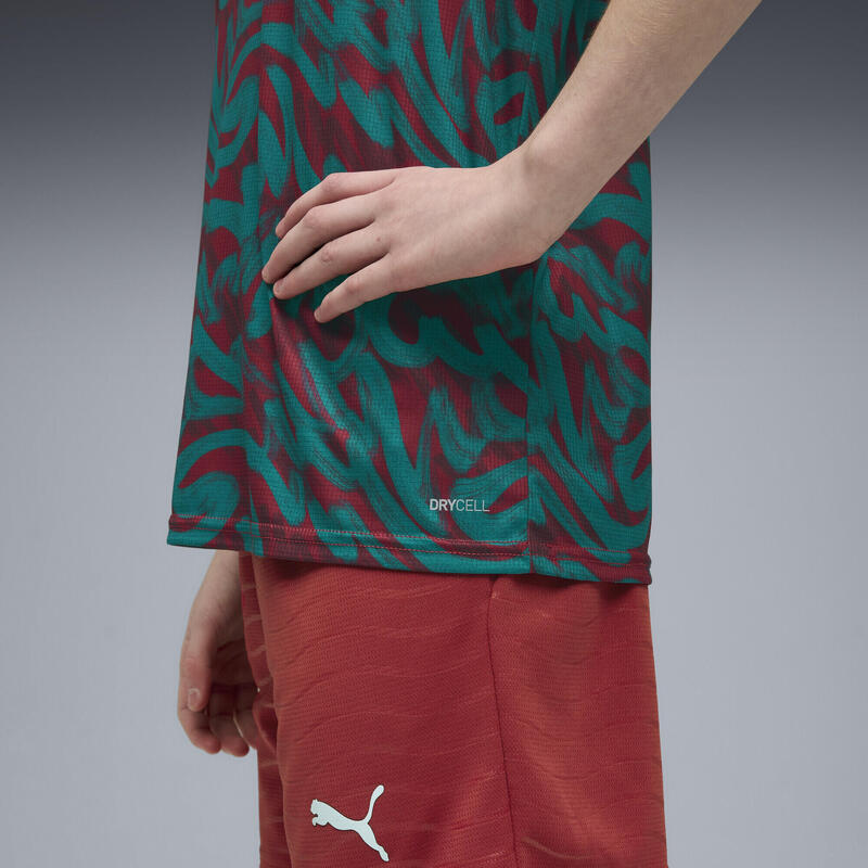 Tricou copii slim fit mâneci scurte Portugal, turcoaz PUMA