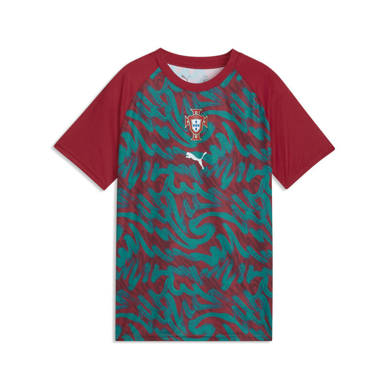 Tricou copii slim fit mâneci scurte Portugal, turcoaz PUMA