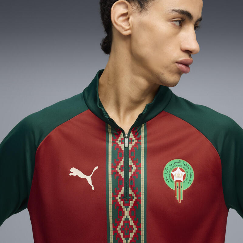 Tricou fotbal bărbați mânecă lungă Marokko, roșu și verde PUMA