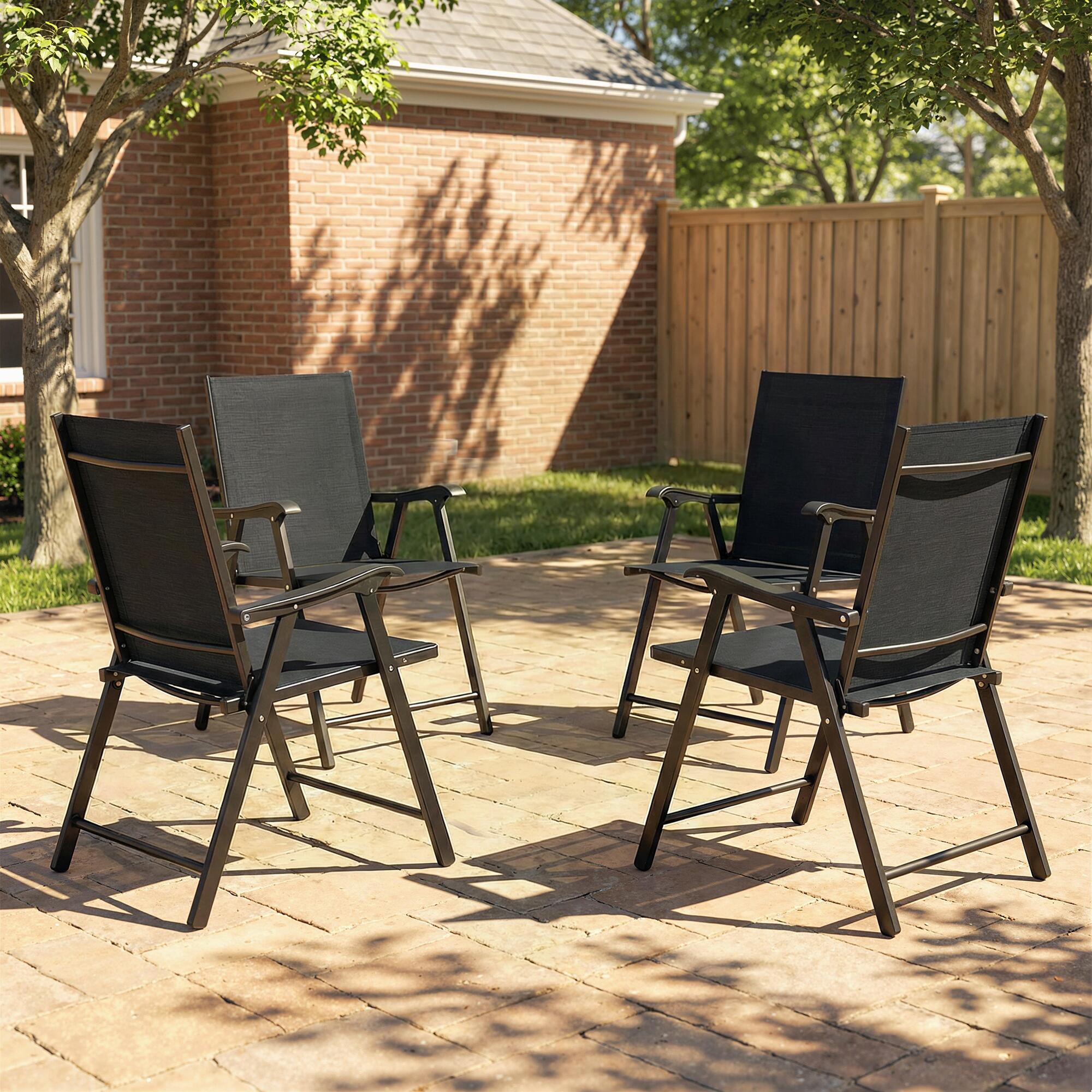 Sillas Plegables Outsunny 62x58x97 cm Negro 2/5