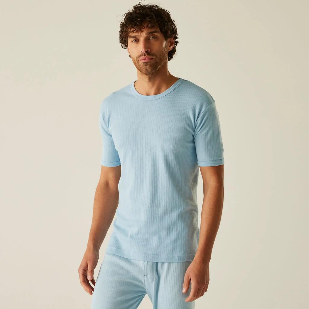 Mens Ribbed Thermal Short Sleeve Base Layer