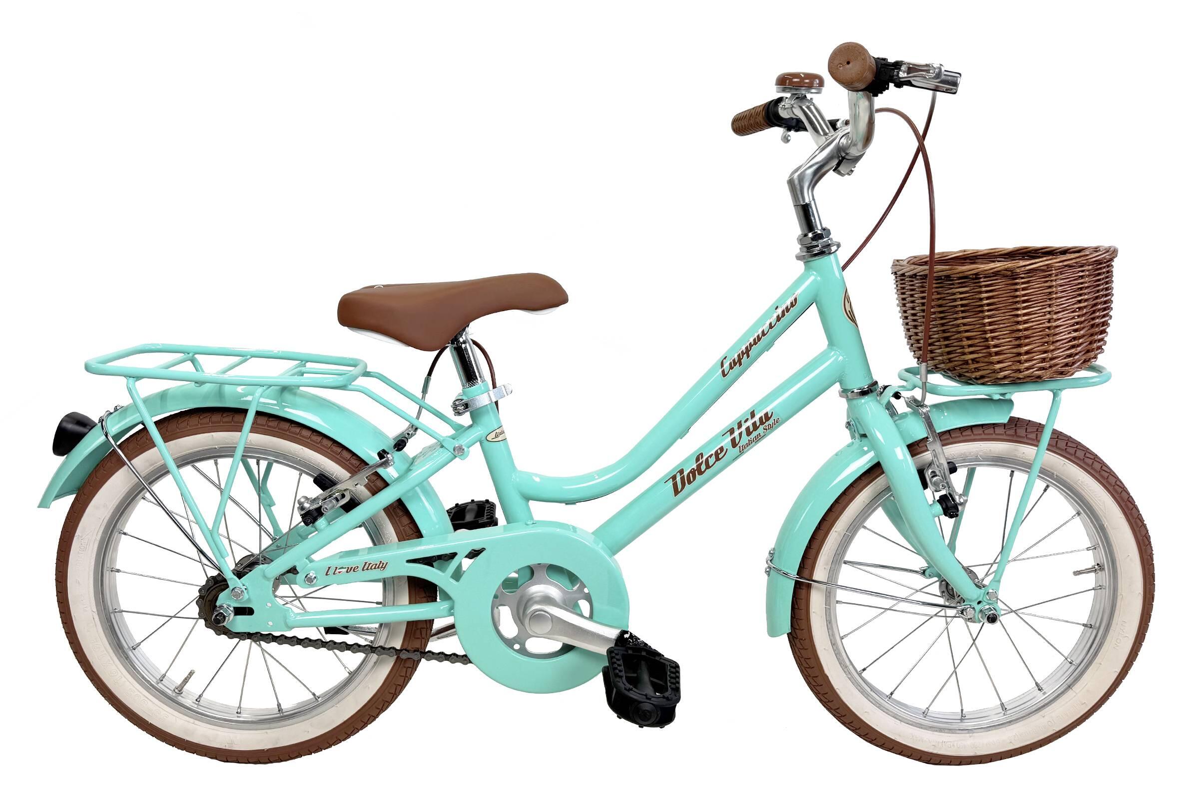 Bicicletă pentru fete Dolce Vita by Canellini CAPPUCCINO 16 cu coș - Tiffany