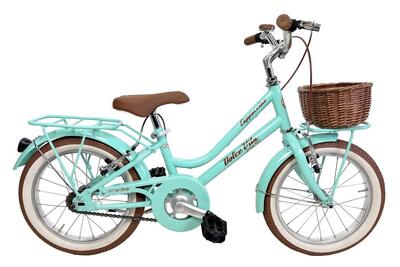 Meisjesfiets dolce vita by canellini cappuccino 16" met mand - tiffany