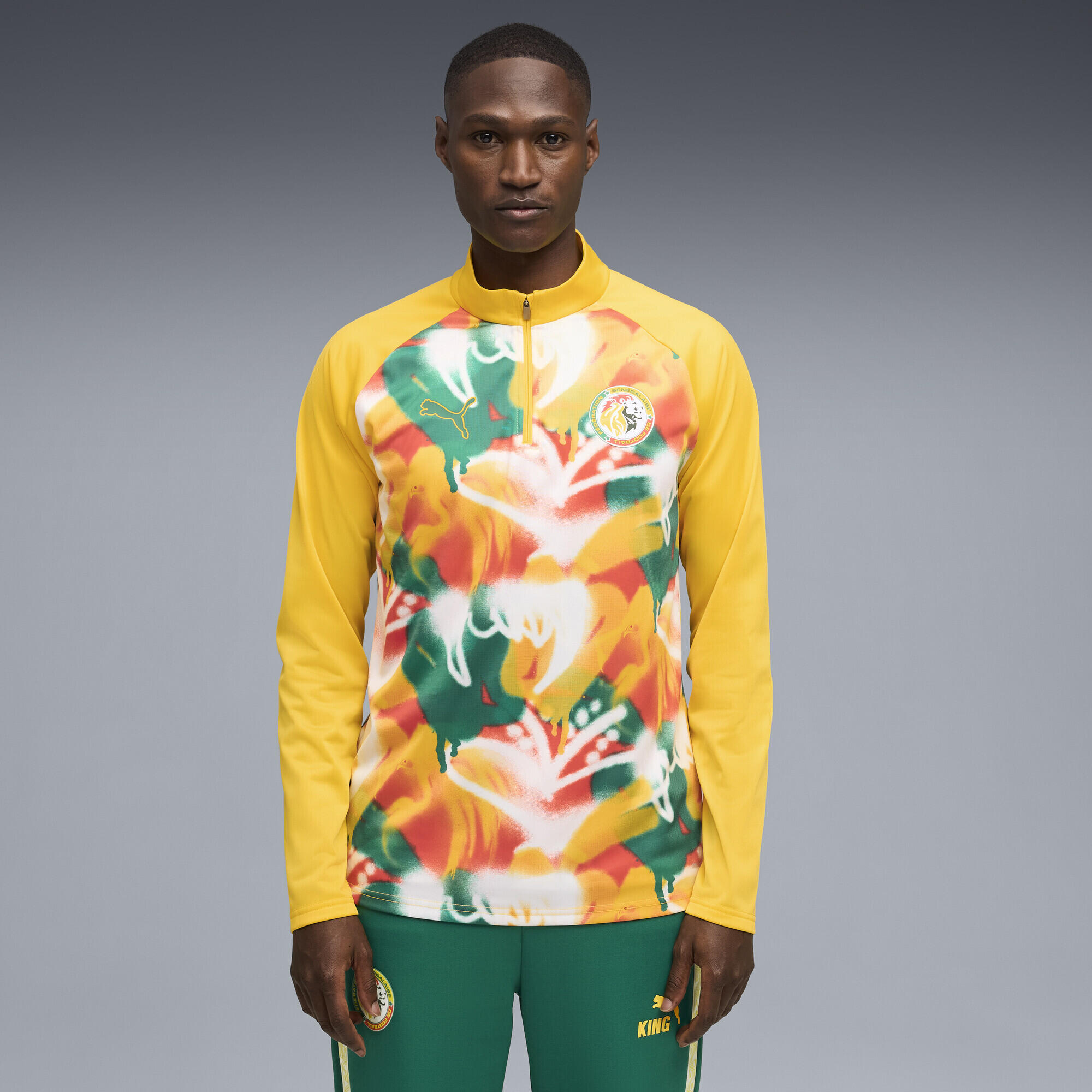 Senegal slanke warm-up-top met kwartrits voor heren PUMA 2/5