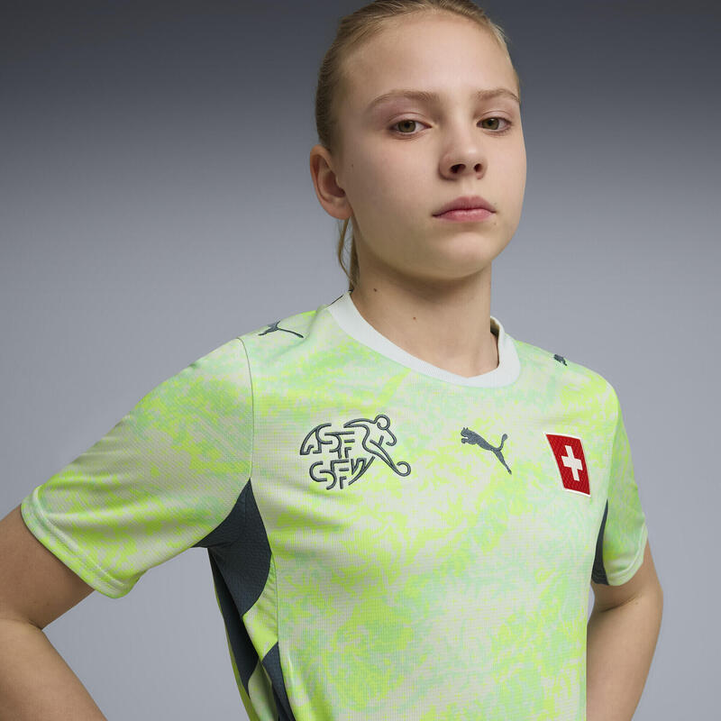 Tricou copii mânecă scurtă, detalii de echipă, 2026, galben neon și gri PUMA