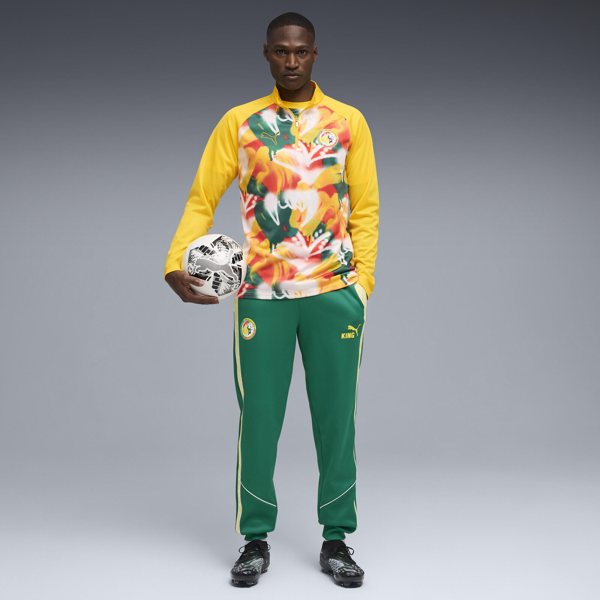 Senegal slanke warm-up-top met kwartrits voor heren PUMA 4/5